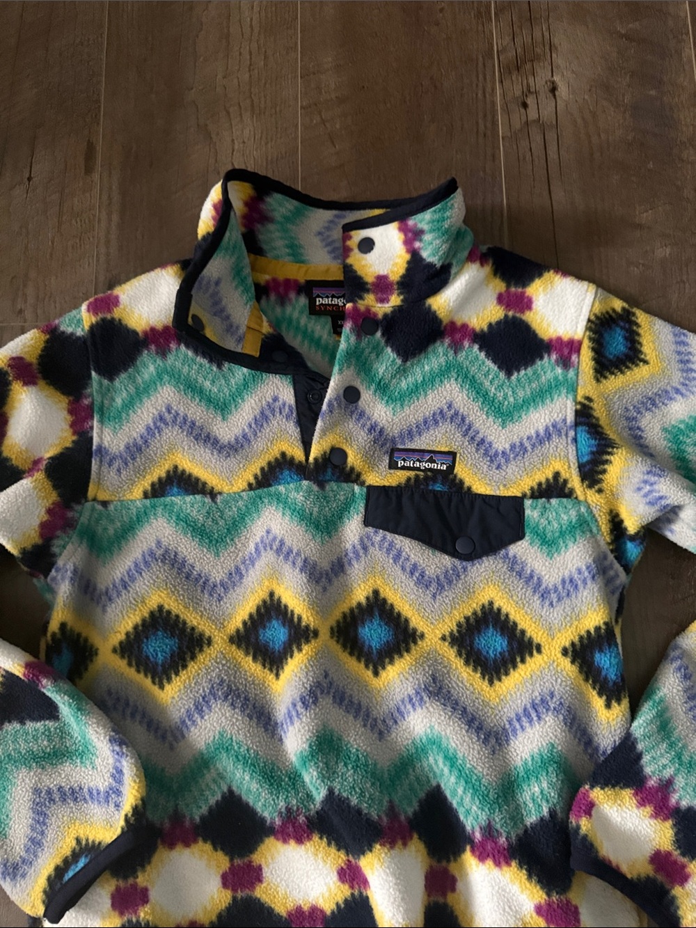 Patagonia Kids Multicolor Zigzag Snap-T Fleece Pullover
